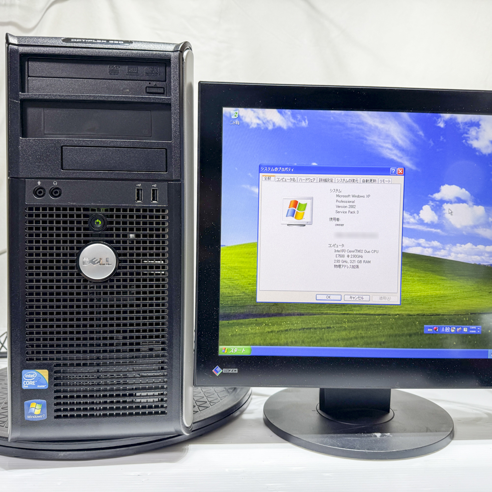 DELL OPTIPLEX 380 ミニタワー WindowsXP Pro SP3 Intel Core 2 Duo E7500 2.95GHz HDD 500GB 30日保証 中古 整備済品の画像