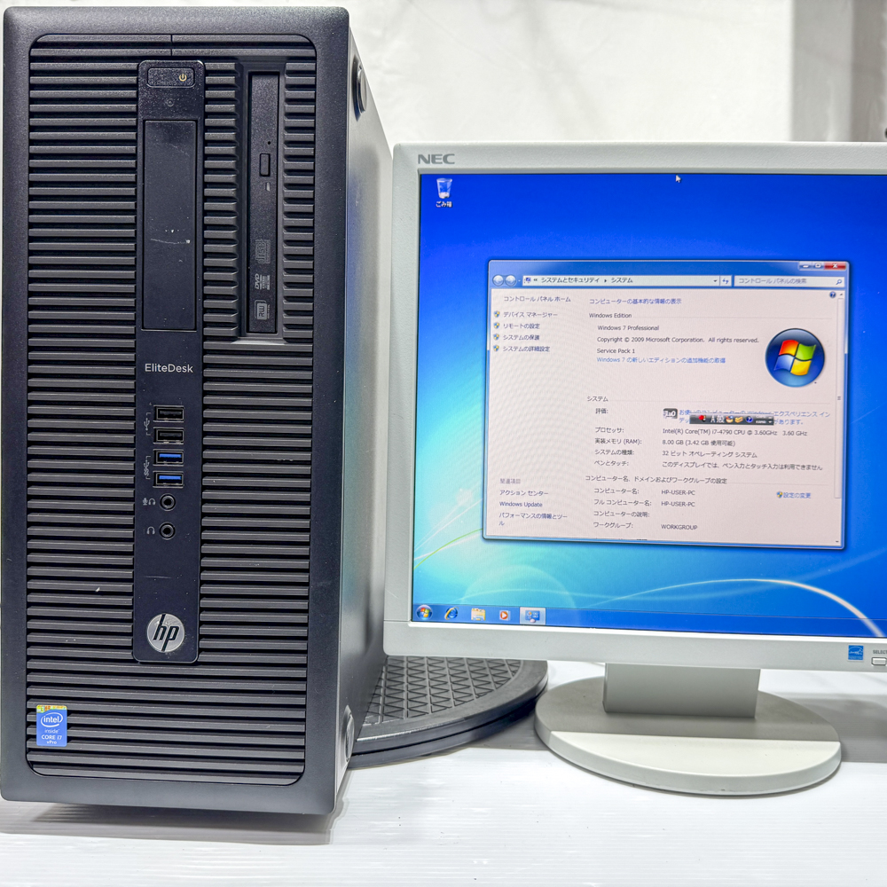 HP EliteDesk800 G1 TWR Windows7 Pro SP1 32bit Core i7 4790 3.60GHz HDD 1TB 30日保証の画像