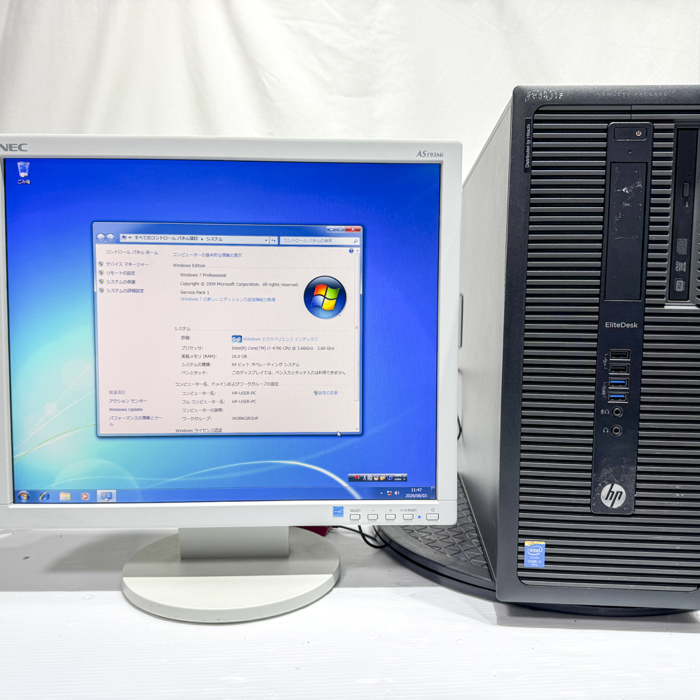 HP EliteDesk800 G1 TWR Windows7 Pro SP1 64bit Core i7 4790 3.60GHz HDD 1TB 30日保証の画像