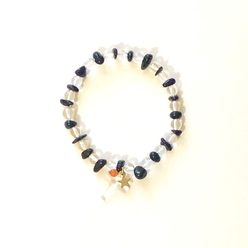 ブラックオニキス大人なブレスレットの画像