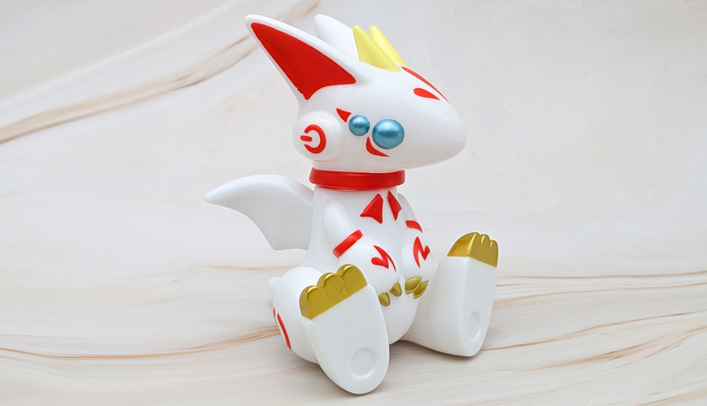 【ソフビ】 ドラネッツ 幼竜型 白狐の画像