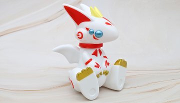 【ソフビ】 ドラネッツ 幼竜型 白狐の画像