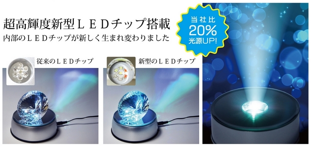 LED 台座 ライト ステージ スタンド 【乾電池式】 クリスタル ガラス フィギュア画像