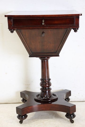 sx-3　1890年代 イギリス製 アンティーク　ビクトリアン　マホガニー　ソーイングボックス　裁縫箱画像