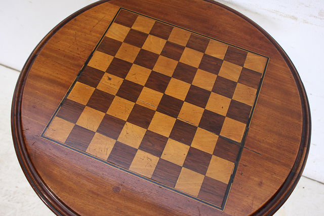cd-7　1880年代 イギリス製 アンティーク　ヴィクトリアン　マホガニー　ウォルナット　チェステーブル　ゲームテーブル　サイドテーブル　送料無料画像