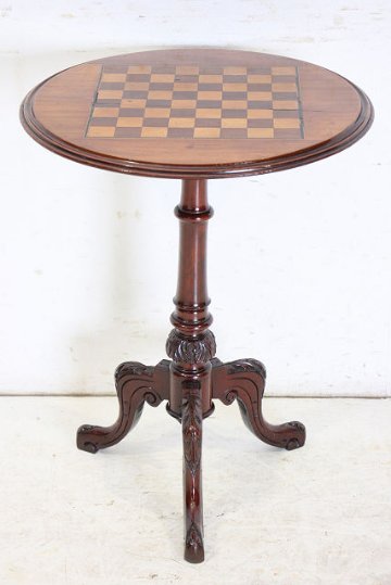 cd-7　1880年代 イギリス製 アンティーク　ヴィクトリアン　マホガニー　ウォルナット　チェステーブル　ゲームテーブル　サイドテーブル　送料無料画像