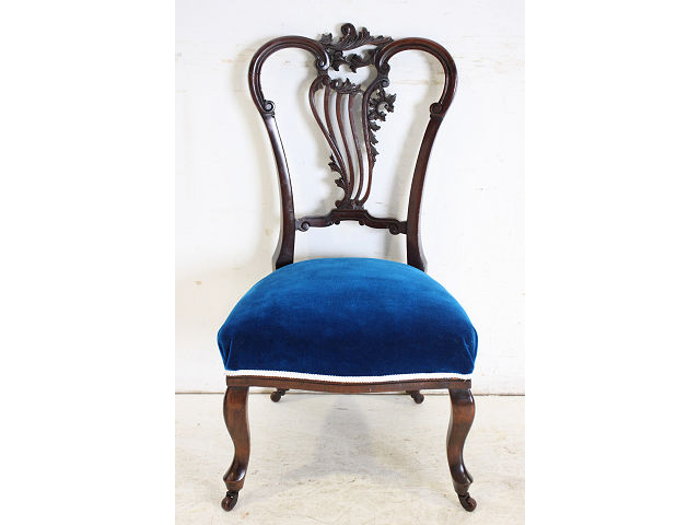 1880年代イギリス製アンティーク　ビクトリア　マホガニー　サロンチェア　椅子　いす