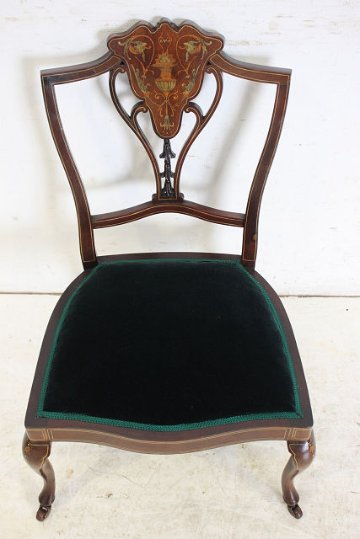 sc-11　1890年代 イギリス製 アンティーク　ビクトリア　マホガニー　ナーシングチェア　サイドチェア　椅子　いす　イス画像