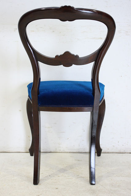 dn-36　1890年代イギリス製アンティーク　ビクトリア　ウォルナット　バルーンバックチェア　ダイニングチェア　椅子　いす　イス画像