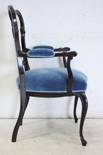 ac-2　1880年代イギリス製アンティーク　ビクトリアン　マホガニー　アームチェア　ダイニングチェア　デスクチェア　椅子　いす　イス画像