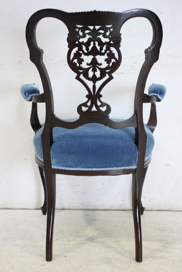 ac-2　1880年代イギリス製アンティーク　ビクトリアン　マホガニー　アームチェア　ダイニングチェア　デスクチェア　椅子　いす　イス画像