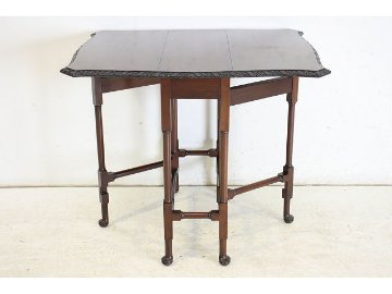 cd-2　1930年代イギリス製アンティーク　マホガニー　バタフライサイドテーブル　オケージョナルテーブル　ゲイトレッグテーブル画像