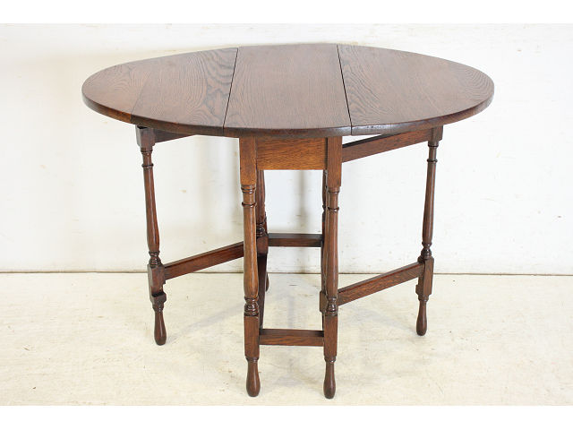 cd-15　1930年代イギリス製アンティーク　オーク　バタフライサイドテーブル　オケージョナルテーブル　ゲイトレッグテーブル画像