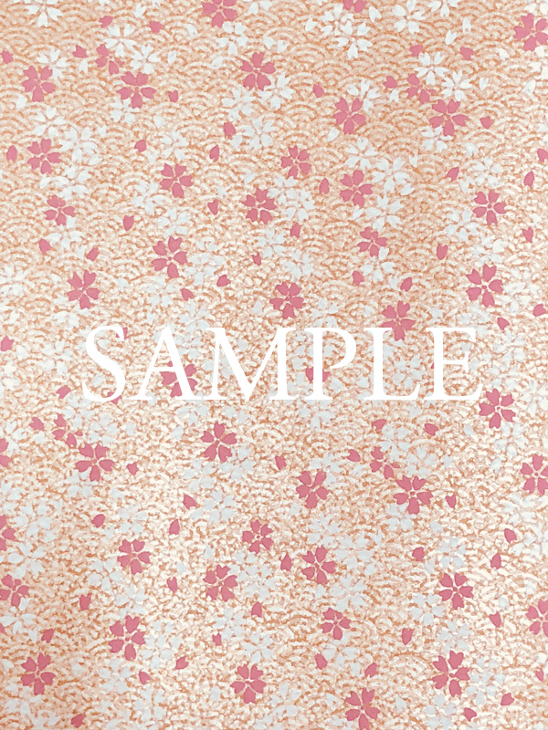 友禅紙　桜青海波　桃の画像