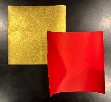 折り紙　メタルカラー　金＋赤画像