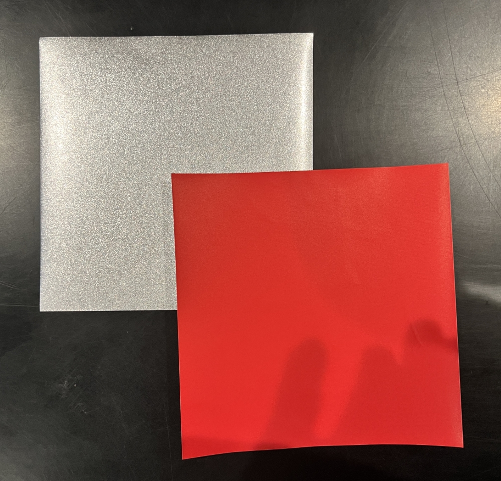 折り紙　メタルカラー　銀＋赤画像