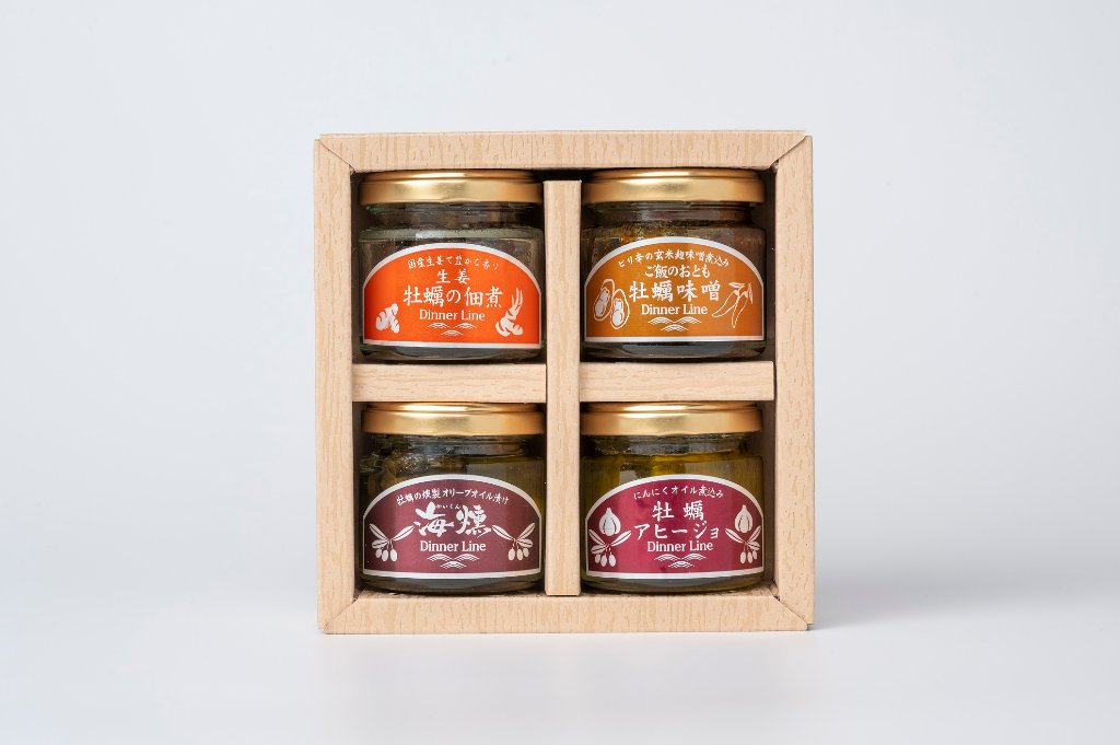 【ディナーライン】ｵﾘｰﾌﾞｵｲﾙ漬け65ｇ・ｱﾋｰｼﾞｮ65ｇ・かきっこ辛味噌65ｇ・佃煮(生姜)45ｇの画像