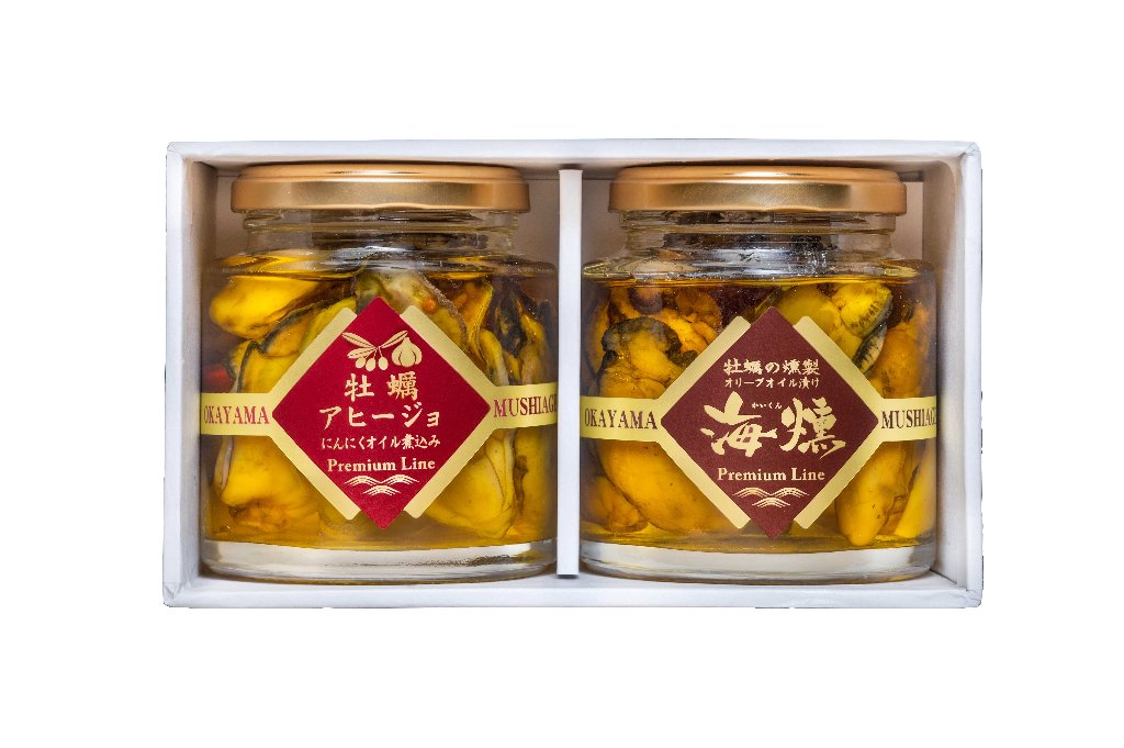 【プレミアムライン】牡蠣の燻製オリーブオイル漬け200ｇ・牡蠣のアヒージョ200ｇの画像