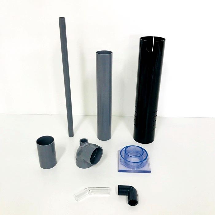 アクリル３重管キット（13Ａ×40Ａ×65Ａ）（600Ｈ水槽用）（黒）（エルボピストル）ガラス・アクリル水槽兼用画像