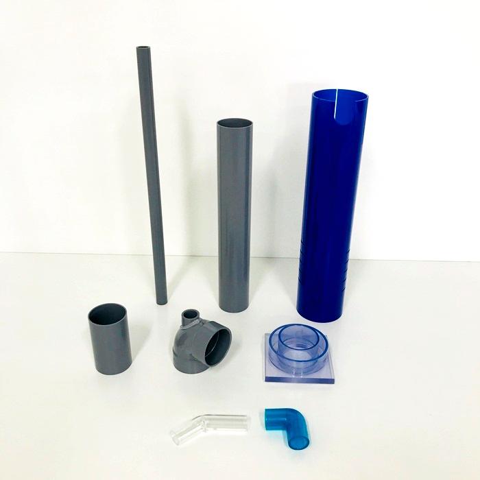 アクリル３重管キット（16Ａ×50Ａ×75Ａ）（600Ｈ水槽用）（青）（エルボピストル）ガラス・アクリル水槽兼用画像