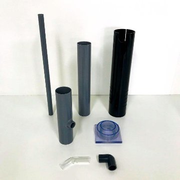 アクリル３重管キット（16Ａ×50Ａ×75Ａ）（600Ｈ水槽用）（黒）（ストレートピストル）ガラス・アクリル水槽兼用画像