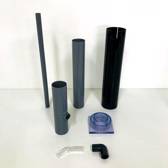 アクリル３重管キット（20Ａ×65Ａ×100Ａ）（450Ｈ水槽用）（黒）（ストレートピストル）ガラス・アクリル水槽兼用｜すいそうやさん