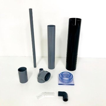 アクリル３重管キット（20Ａ×65Ａ×100Ａ）（600Ｈ水槽用）（黒）（エルボピストル）ガラス・アクリル水槽兼用画像