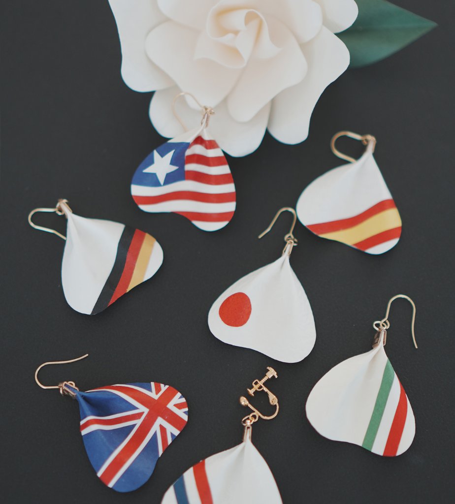 国旗シリーズ花びらピアス＆イヤリング（片耳）｜MICOHANA by SuperFlowerの画像