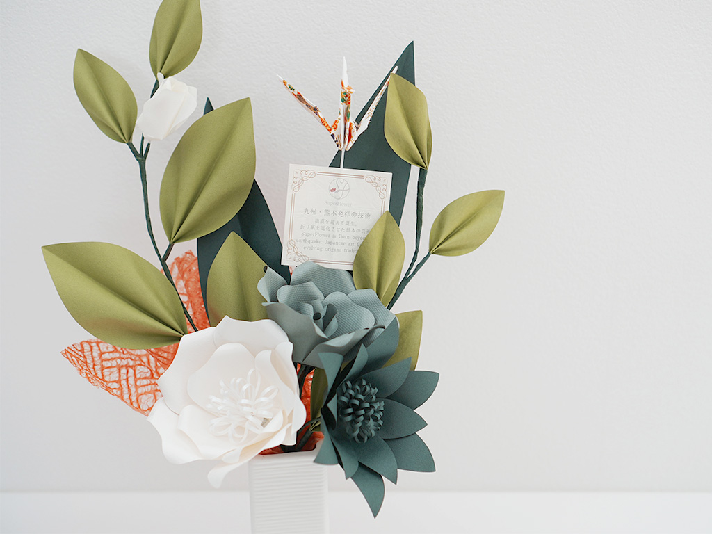 受注生産】折り紙フラワーのミニアレンジメント オーダーメイド