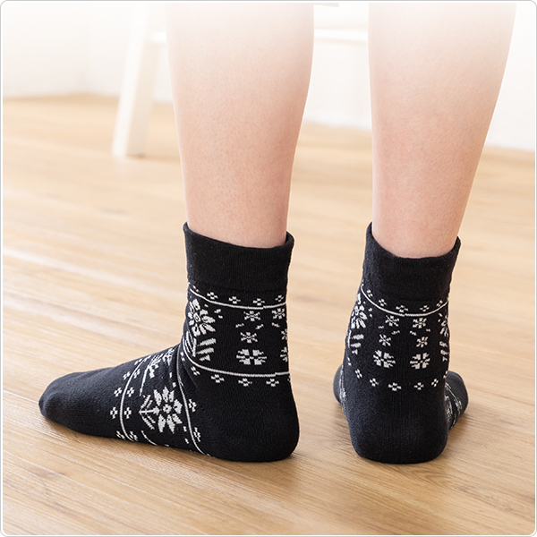 かかとツルツル靴下（花柄）の画像