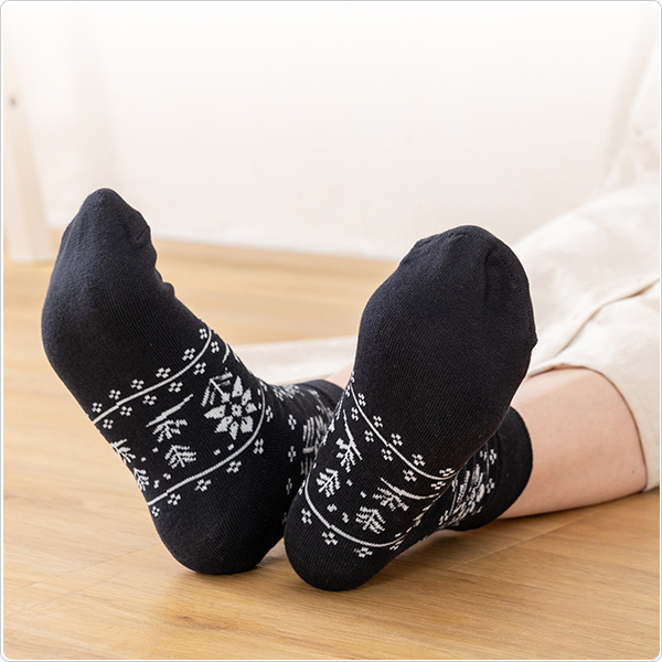 かかとツルツル靴下（花柄）の画像