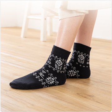 かかとツルツル靴下（花柄）の画像