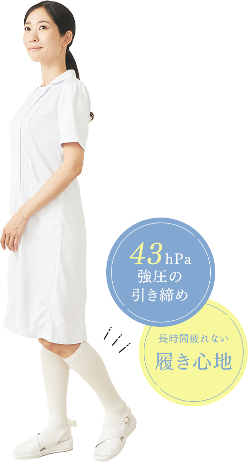 43hPa強圧の引き締め / 長時間疲れない履き心地