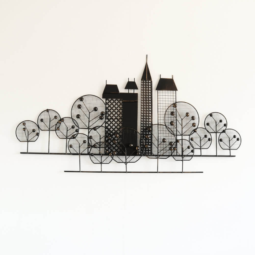 【北欧風】ウォールアートインテリア　アイアン壁飾り forest  townの画像