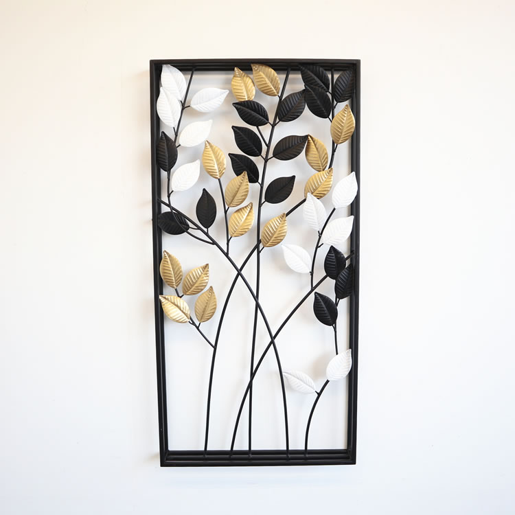 【北欧風】ウォールアートインテリア　アイアン壁飾り modern leaf3の画像