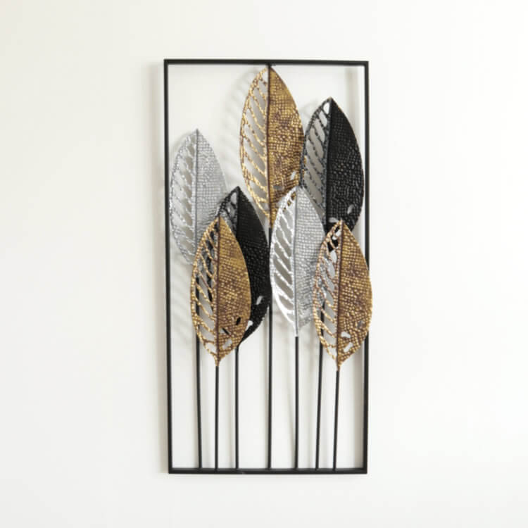 【北欧風】ウォールアートインテリア　アイアン壁飾り modern leaf4の画像