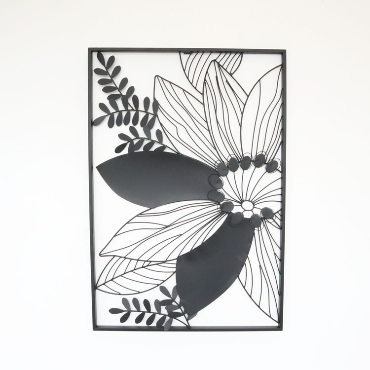 【北欧風】ウォールアートインテリア　アイアン壁飾り フラワーFの画像