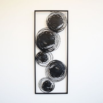 ウォールアートインテリア　アイアン壁飾り　modern circle ブラックの画像