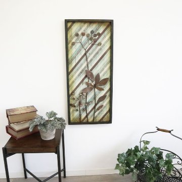 ウォールアートインテリア　アイアン壁飾り　frame leafAの画像