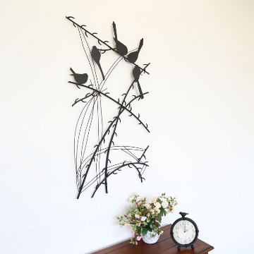 【北欧風】ウォールアートインテリア　アイアン壁飾り　modern birdの画像