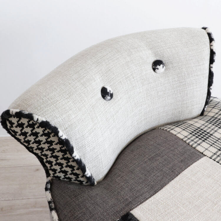 パッチワークスツール　椅子　ライトグレーの画像