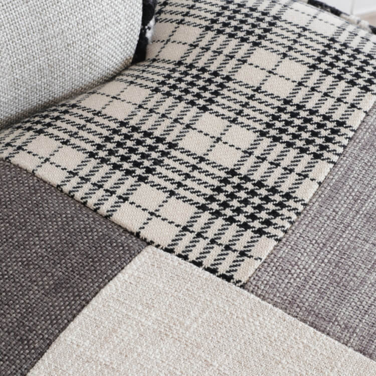 パッチワークスツール　椅子　ライトグレーの画像