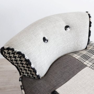 パッチワークスツール　椅子　ライトグレーの画像