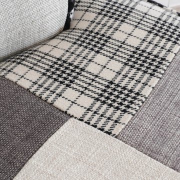 パッチワークスツール　椅子　ライトグレーの画像