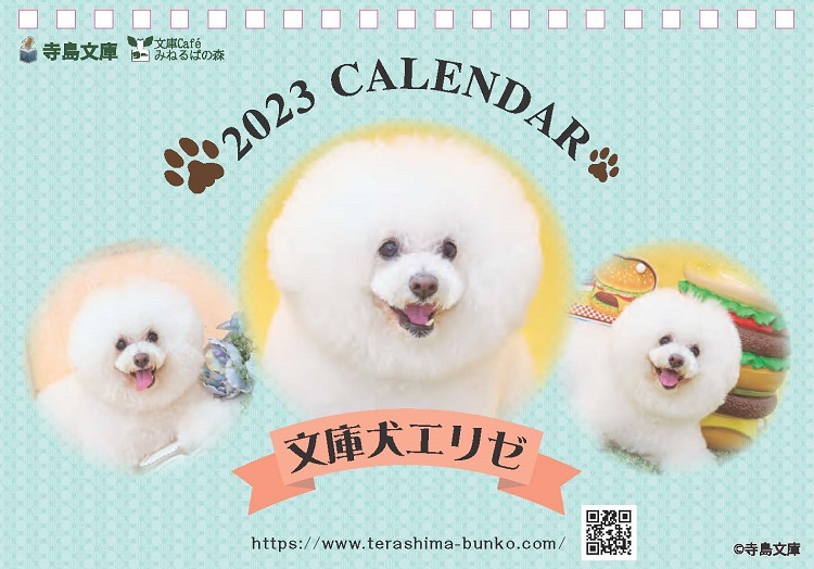 ビションフリーゼ文庫犬エリゼオリジナル卓上カレンダー2023の画像