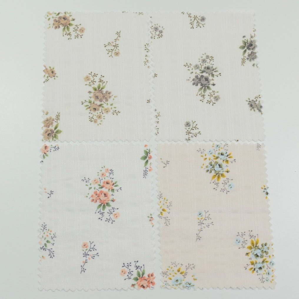 綿×レーヨン　花　A0109画像
