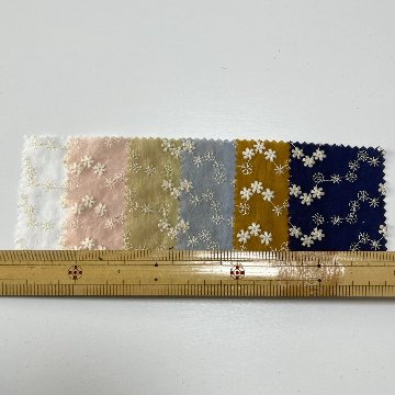 綿×テンセル　花刺繍　A17003画像