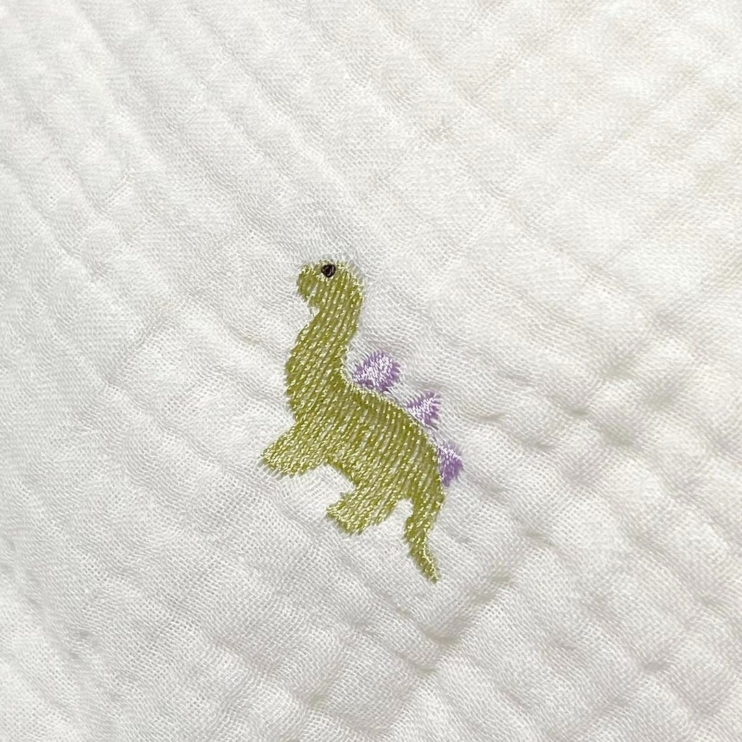 刺繍3重ガーゼ　恐竜　A191016画像