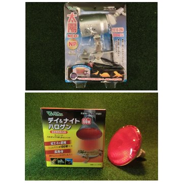 リクガメ飼育器材セット クリップソケット＆保温球へ変更オプションの画像