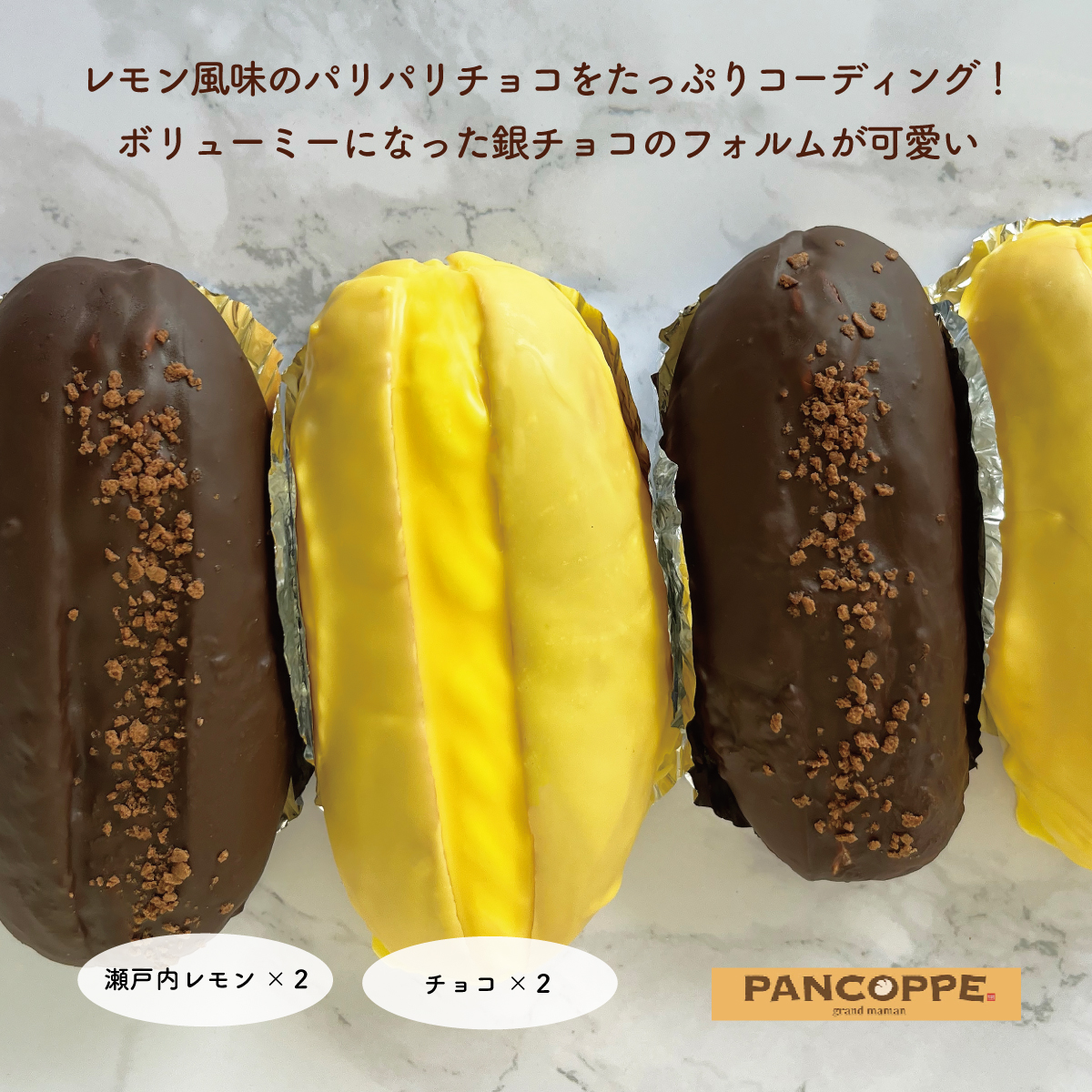 銀チョコ【瀬戸内レモン×2 チョコレート×２】の画像